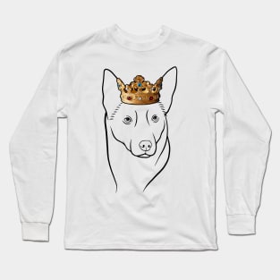 Australian Kelpie Dog King Queen Wearing Crown Long Sleeve T-Shirt